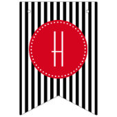 Rode zwarte en witte strepen Happy Birthday  Vlaggetjes (Tweede vlag)