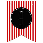 Rode zwarte en witte strepen Happy Birthday  Vlaggetjes (Derde vlag)