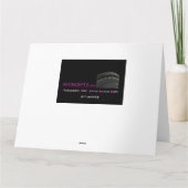 Rode, zwarte en witte tekst Bedankt wenskaart. (Achterkant)