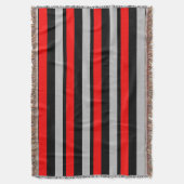 Rode zwarte en zilverstrips met schroefdraad deken (Voorkant Verticaal)