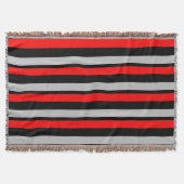 Rode zwarte en zilverstrips met schroefdraad deken (Voorkant)