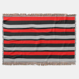 Rode zwarte en zilverstrips met schroefdraad deken
