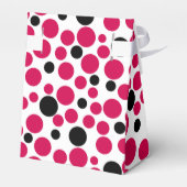 Rode zwarte erwten retro op witte achtergrond bedankdoosjes (Achterkant)