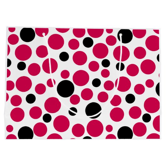 Rode zwarte erwten retro op witte achtergrond groot cadeauzakje (Achterkant)