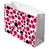 Rode zwarte erwten retro op witte achtergrond groot cadeauzakje (Achterkant Gekanteld)