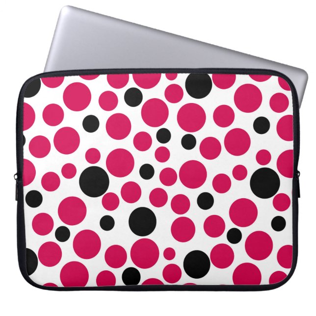 Rode zwarte erwten retro op witte achtergrond laptop sleeve (Voorkant)