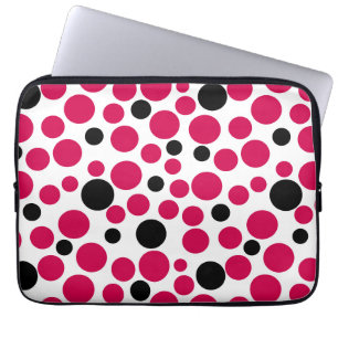 Rode zwarte erwten retro op witte achtergrond laptop sleeve
