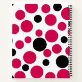 Rode zwarte erwten retro op witte achtergrond notitieboek (Achterkant)