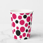 Rode zwarte erwten retro op witte achtergrond papieren bekers (Achterkant)