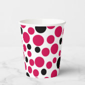 Rode zwarte erwten retro op witte achtergrond papieren bekers (Links)