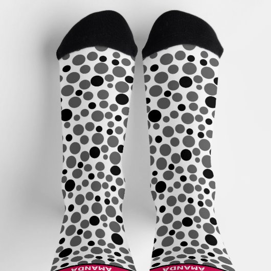 Rode zwarte erwten retro op witte achtergrond sokken (Top)