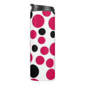 Rode zwarte erwten retro op witte achtergrond thermosbeker (Geroteerd rechts)