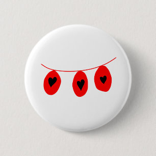 Rode Zwarte Garland Kerstmisontwerp Koffie mok Ronde Button 5,7 Cm