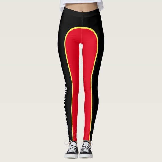 Rode/zwarte/gele Named Leggings (Voorkant)