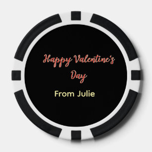 Rode zwarte gelukkige Valentijnsdag van naam stijl Poker Chips