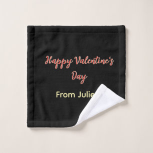 Rode zwarte gelukkige Valentijnsdag van naam stijl Washandje