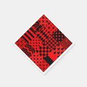 Rode zwarte gemengde patronen Patchwork ontwerp Servet (Hoek)