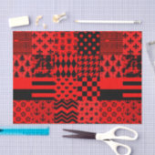 Rode zwarte gemengde patronen Patchwork ontwerp Tissuepapier (Craft)