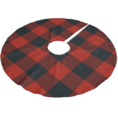Rode & Zwarte Geruite Vierkanten Buffalo Plaid Kerstboom Rok (Gekanteld)