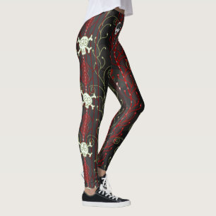 Rode, zwarte gothische esthetische positieve Punk Leggings