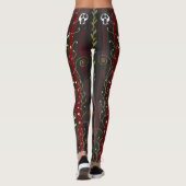 Rode, zwarte gothische esthetische positieve Punk Leggings (Achterkant)