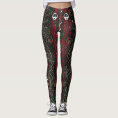 Rode, zwarte gothische esthetische positieve Punk Leggings (Voorkant)