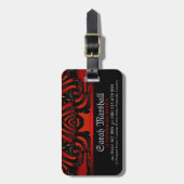 Rode + zwarte gothische stam met Logo Bagagelabel (Voorkant verticaal)