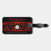 Rode + zwarte gothische stam met Logo Bagagelabel (Achterkant horizontaal)