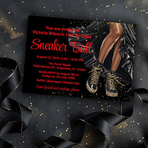 Rode Zwarte Gouden Sneakers Sneaker Bal Kaart