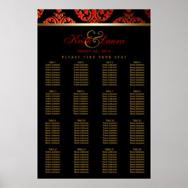 Rode zwarte gouden weddenschappen poster