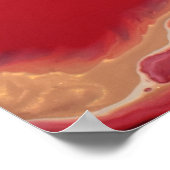 Rode zwarte goudkleurige acrylvlek Abstract Poster (Hoek)