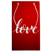 Rode zwarte gradiënt in reliëfdruk XOXO handgeschr Klein Cadeauzakje (Achterkant)