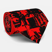 Rode & zwarte graffiti stropdas (Opgerold)