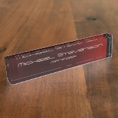 Rode zwarte grijze legant moderne schrijfplaat naambordje (Zijkant)