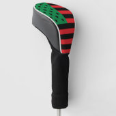 Rode Zwarte Groene Afro-Amerikaanse Vlag Golfheadcover (Schuin)