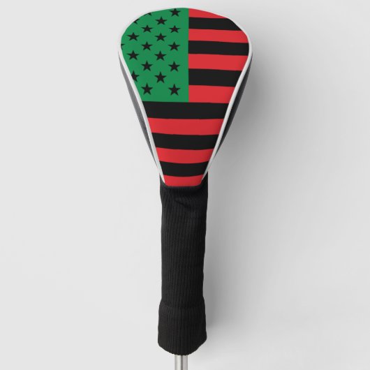 Rode Zwarte Groene Afro-Amerikaanse Vlag Golfheadcover (Voorkant)