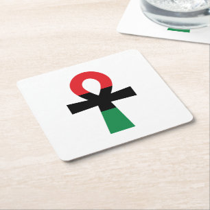Rode, Zwarte & Groene Ankh Kartonnen Onderzetters
