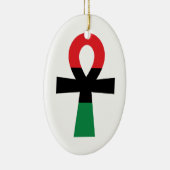 Rode, Zwarte & Groene Ankh Keramisch Ornament (Rechts)