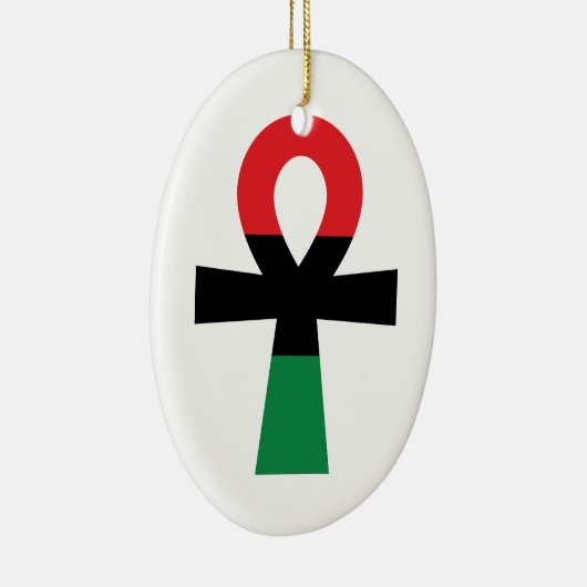 Rode, Zwarte & Groene Ankh Keramisch Ornament (Rechts)