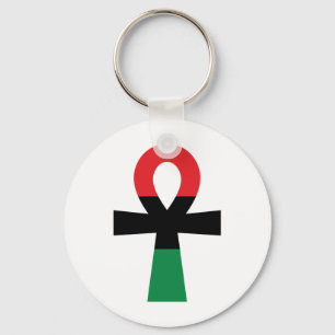 Rode, Zwarte & Groene Ankh Sleutelhanger