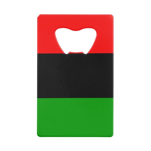 Rode, zwarte, groene pan-Afrikaanse vlag Creditkaart Flessenopener (Voorkant)