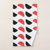 Rode zwarte halve cirkel Geometrische patronen Bad Handdoek (Handdoek)