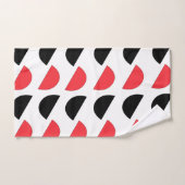 Rode zwarte halve cirkel Geometrische patronen Bad Handdoek (Handdoek)