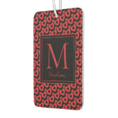 Rode & Zwarte Harten Gepersonaliseerde Monogram Luchtverfrisser (Links)