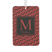 Rode & Zwarte Harten Gepersonaliseerde Monogram Luchtverfrisser (Achterkant)