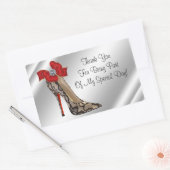 Rode Zwarte hoge Hak Schoen Feest Favor Stickers (Envelop)