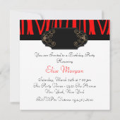 Rode Zwarte Hoge Hak Schoenen Verjaardagsfeest Kaart (Achterkant)