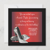 Rode zwarte hoge hakken vrouwen 21e verjaardag kaart (Achterkant)