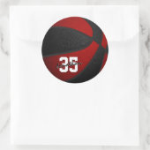 rode zwarte jongens basketbalmannen ronde sticker (Tas)