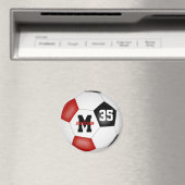 rode zwarte jongens voetbalclubs kleuren magneet (Insitu (Vaatwasser))